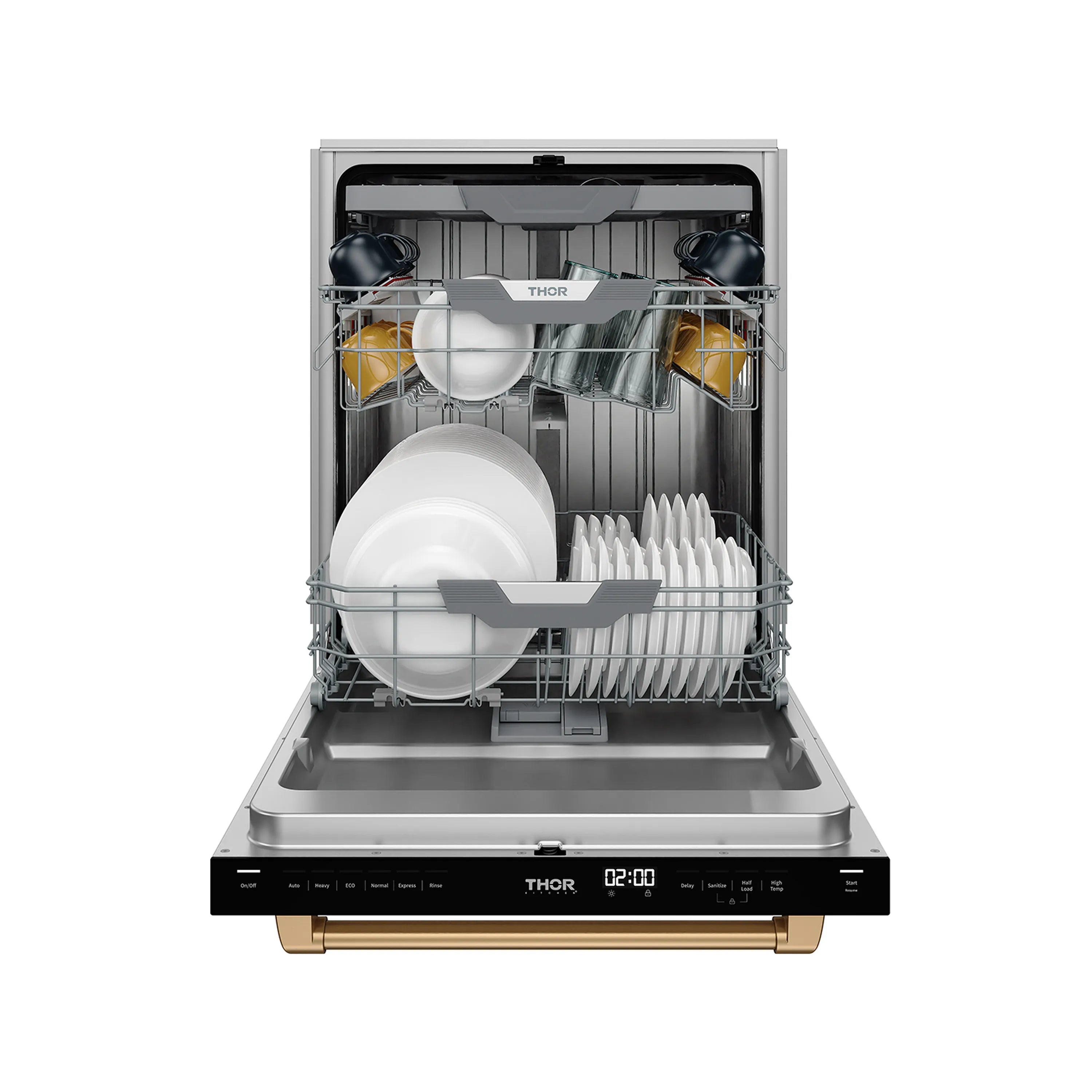 Gordon Ramsay by Thor Kitchen 24-Inch Dishwasher in White with Bronze Trim (DW24X8BAW-BRZ)