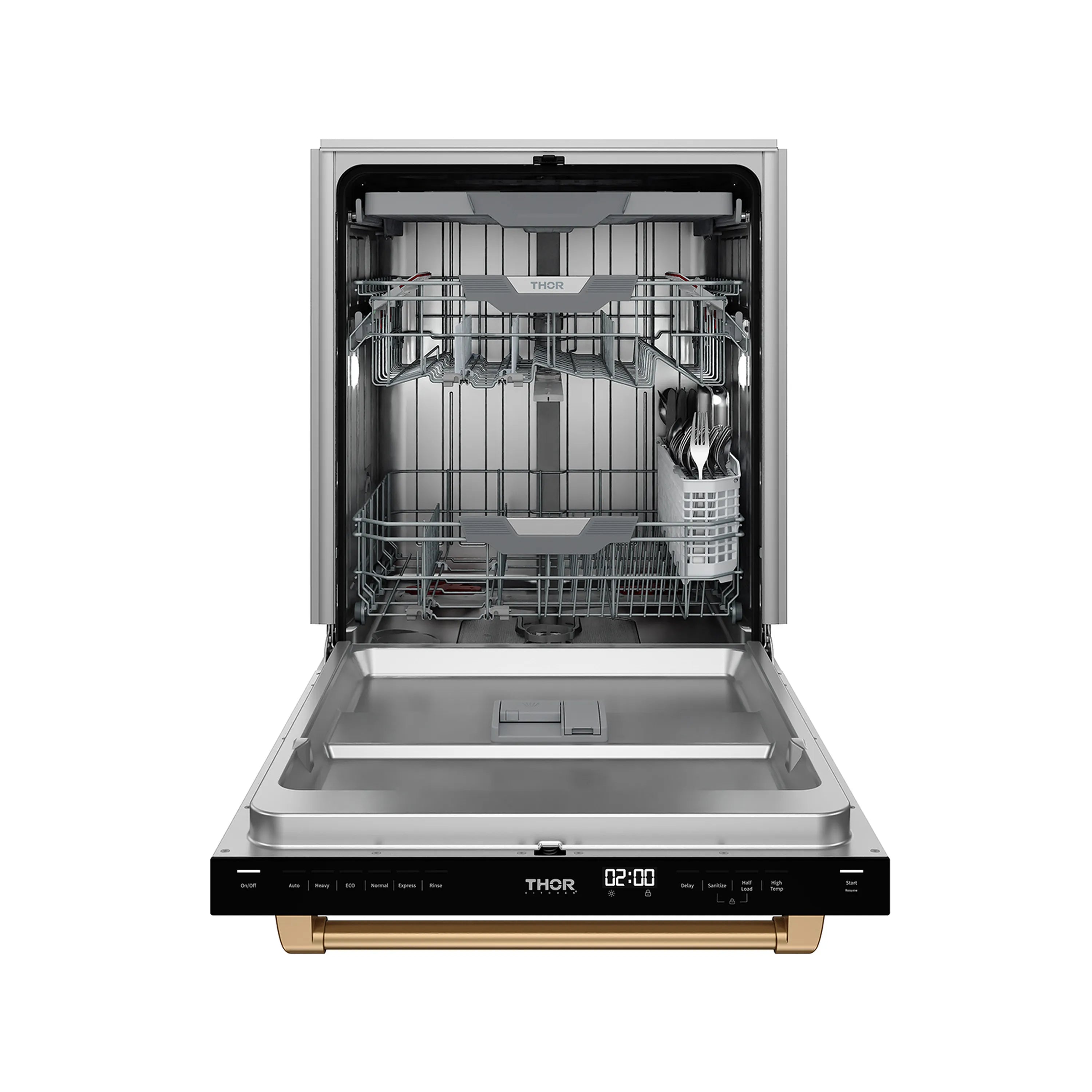 Gordon Ramsay by Thor Kitchen 24-Inch Dishwasher in White with Bronze Trim (DW24X8BAW-BRZ)