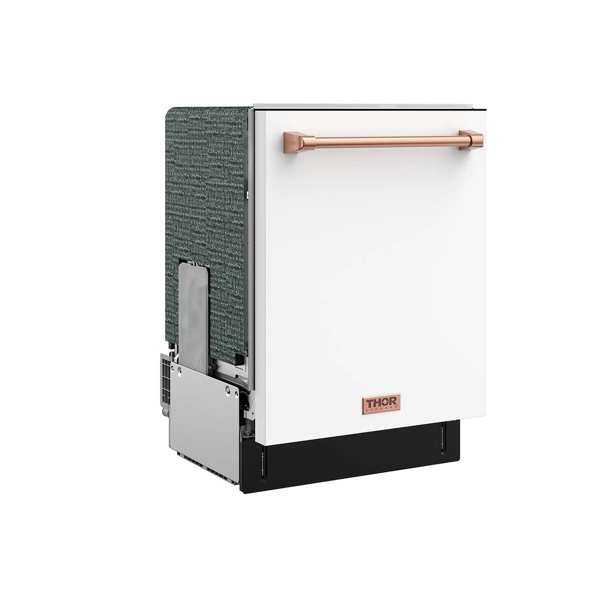 Gordon Ramsay by Thor Kitchen 24-Inch Dishwasher in White with Rose Gold Trim (DW24X8BAW-RSG)