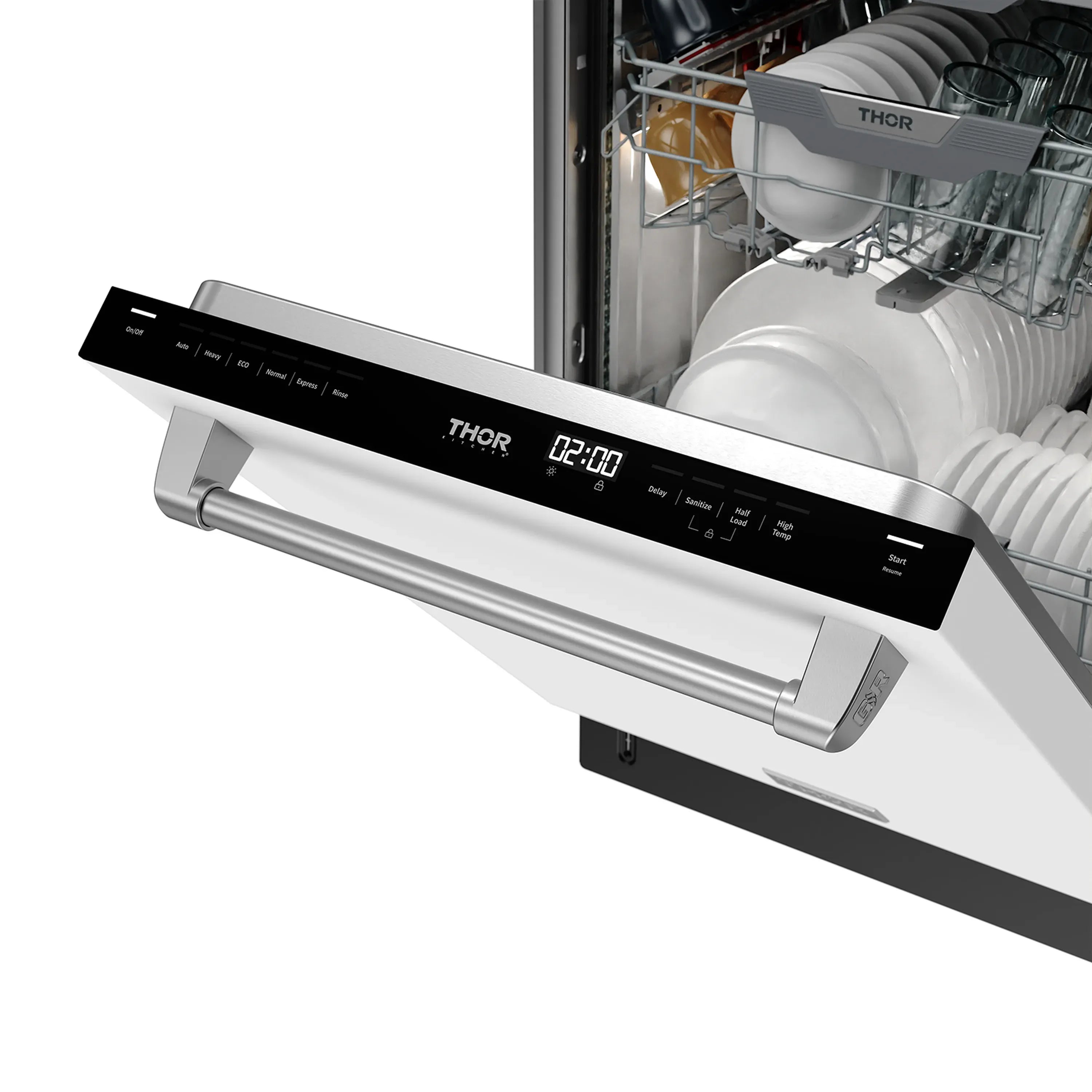 Gordon Ramsay by Thor Kitchen 24-Inch Dishwasher in White with Stainless Steel Trim (DW24X8BAW-SS)