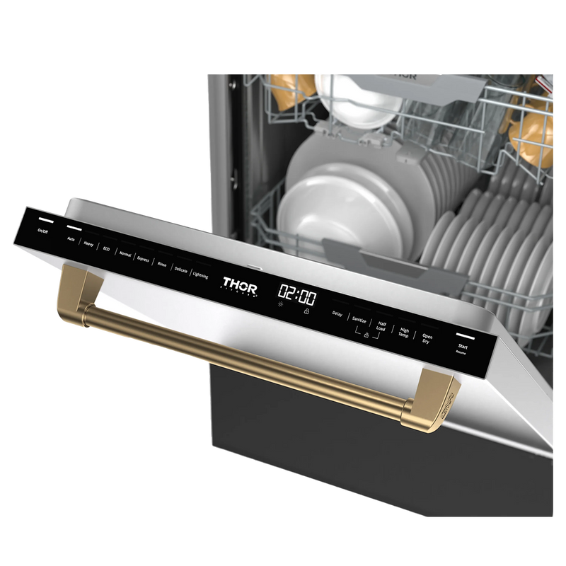 Thor Kitchen Gordon Ramsay Series 24 Inch Dishwasher in Stainless Steel with Bronze Trim (DW24X8BA99-BRZ)