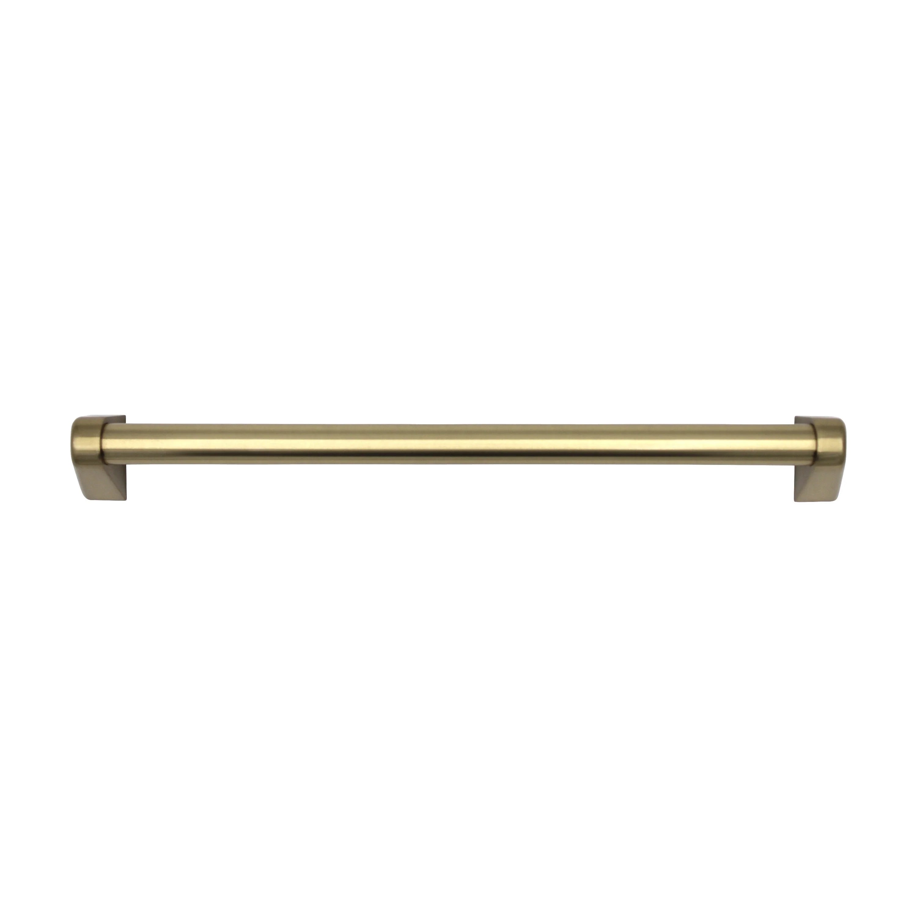 18-inch champagne bronze dishwasher handle with rectangular backplates, bar pull