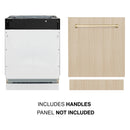 ZLINE Autograph Edition 24-Inch Tallac Series 3rd Rack Top Control Built-In Tall Tub Dishwasher in Custom Panel Ready with Polished Gold Handle (DWVZ-24-G)