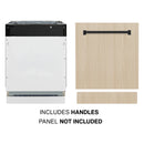ZLINE Autograph Edition 24-Inch Tallac Series 3rd Rack Top Control Built-In Tall Tub Dishwasher in Custom Panel Ready with Matte Black Handle (DWVZ-24-MB)