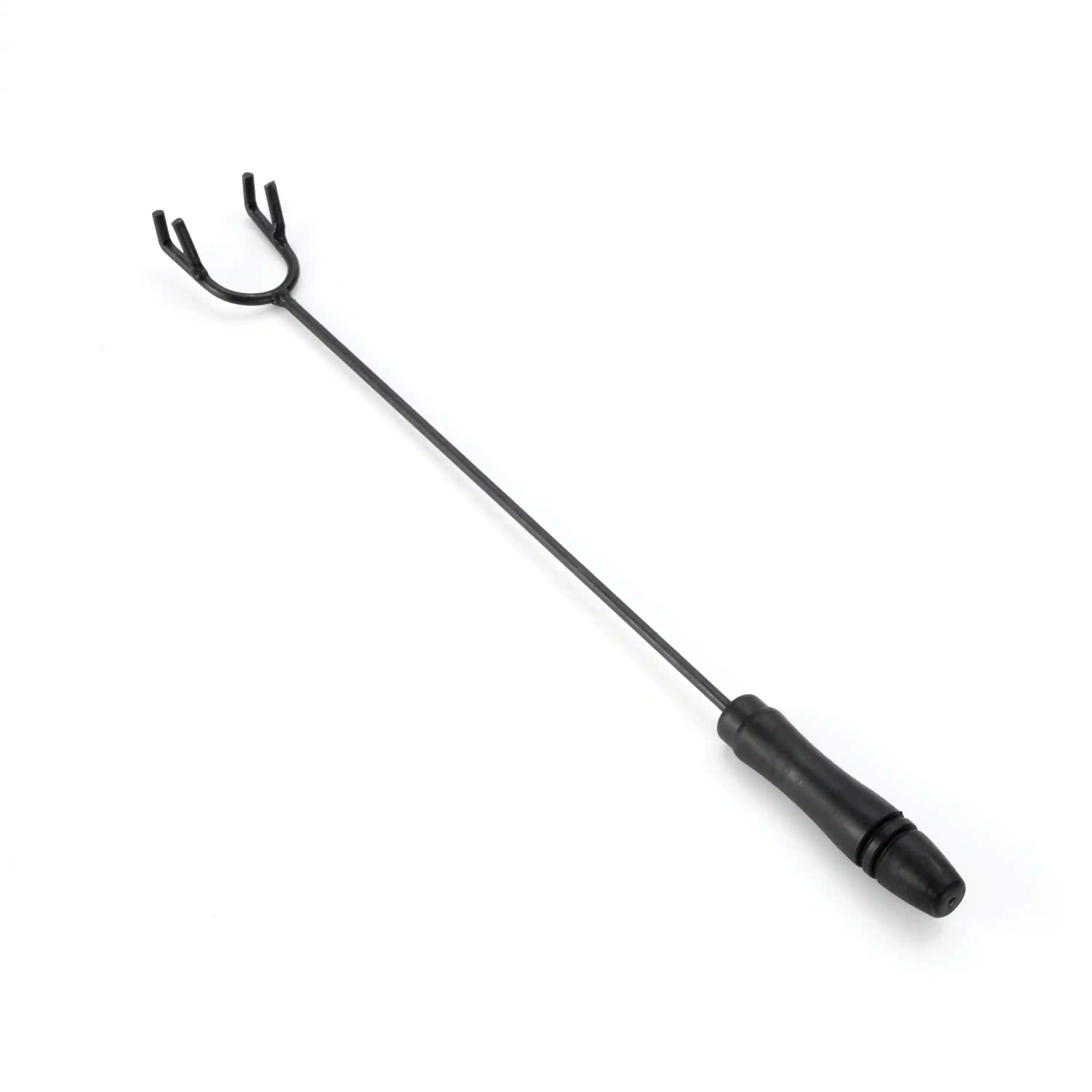 Long-handled grill fork tool with two prongs for tending food or the fire pit