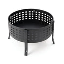 Deko Living 27-Inch Round Outdoor Steel Wood Burning Fire Pit with Cooking Grill and Spark Screen (COB10514)