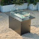 Deko Living Rectangular Outdoor Propane Gas Fire Pit Table 50,000 BTU Propane with Lava Rock Filler (COB10010)