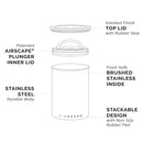 Moccamaster Airscape® Coffee Storage Canister with Inner Lid That Expels Air, 64 Oz (MA006)