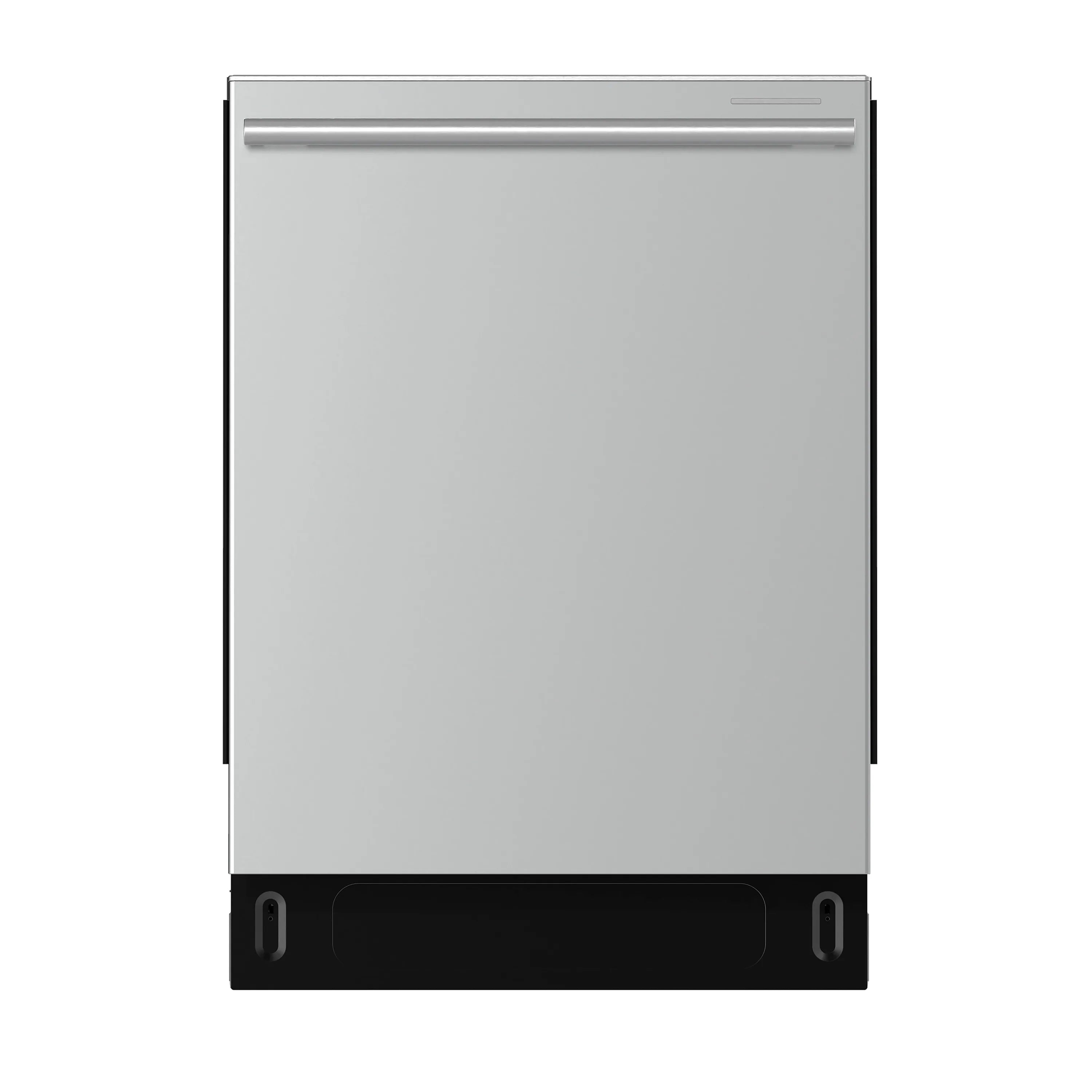 Tall-tub built-in dishwasher front, stainless steel door with black bottom trim