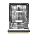 Forno Stella 24-Inch Built-in Dishwasher in White with Antique Brass Handle, Tall Tub, Top Touch Control, Quiet 44 dBA, Soil-Sensing Capable, NSF & ENERGY STAR (FDWBI8010-24WHT)
