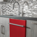 ZLINE 24-Inch Dishwasher in Red Matte with Stainless Steel Tub and Modern Style Handle (DW-RM-H-24)