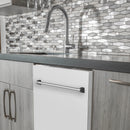 ZLINE 24-Inch Dishwasher in White Matte with Stainless Steel Tub and Traditional Style Handle (DW-WM-24)