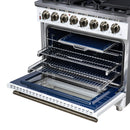 Forno Massimo 36-Inch Freestanding Dual Fuel Range with 6 Burners & 5.36 Cu. Ft. Convection Oven in White with Antique Brass Handle (FFSGS6125-36WHT)