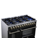 Forno Massimo 48-Inch Freestanding Dual Fuel Range with 8 Burners & 6.58 Cu. Ft. Convection Oven in Black with Antique Brass Trim (FFSGS6125-48BLK)