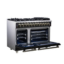 Forno Massimo 48-Inch Freestanding Dual Fuel Range with 8 Burners & 6.58 Cu. Ft. Convection Oven in Black with Antique Brass Trim (FFSGS6125-48BLK)