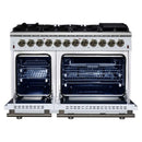 Forno Massimo 48-Inch Freestanding Dual Fuel Range with 8 Burners & 6.58 Cu. Ft. Convection Oven in White with Antique Brass Trim (FFSGS6125-48WHT)