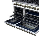 Forno Massimo 48-Inch Freestanding Dual Fuel Range with 8 Burners & 6.58 Cu. Ft. Convection Oven in White with Antique Brass Trim (FFSGS6125-48WHT)