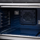 Forno Capriasca 30-Inch Freestanding French Door Dual Fuel Range in Black with Antique Brass Handle (FFSGS6387-30BLK)