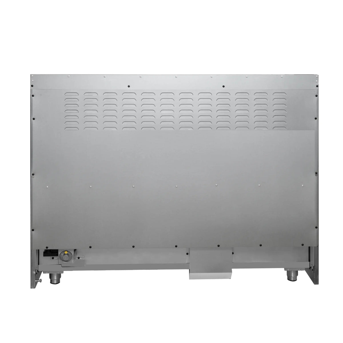 White range back panel with vents and leveling feet