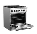 Forno Marco 30-inch Dual Fuel Range with 4 Burners and 4.32 cu.ft. Oven in Stainless Steel (FFSGS6197-30)