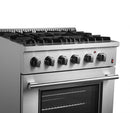 Forno Marco 30-inch Dual Fuel Range with 4 Burners and 4.32 cu.ft. Oven in Stainless Steel (FFSGS6197-30)