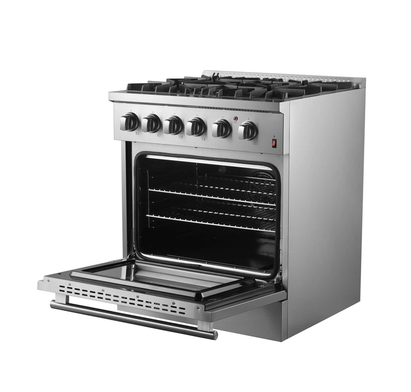Forno Marco 30-inch Dual Fuel Range with 4 Burners and 4.32 cu.ft. Oven in Stainless Steel (FFSGS6197-30)