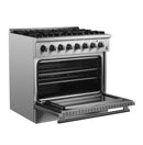 Forno Marco 36-inch Dual Fuel Range with 6 Burners and 5.36 cu.ft. Oven in Stainless Steel (FFSGS6197-36)