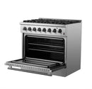 Forno Marco 36-inch Dual Fuel Range with 6 Burners and 5.36 cu.ft. Oven in Stainless Steel (FFSGS6197-36)