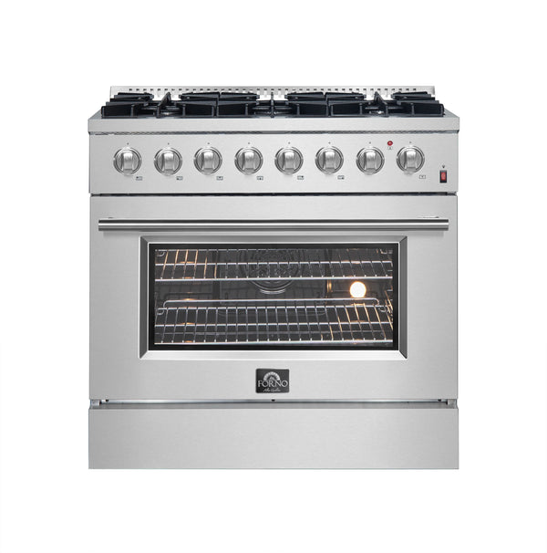 Forno Marco 36-inch Dual Fuel Range with 6 Burners and 5.36 cu.ft. Oven in Stainless Steel (FFSGS6197-36)