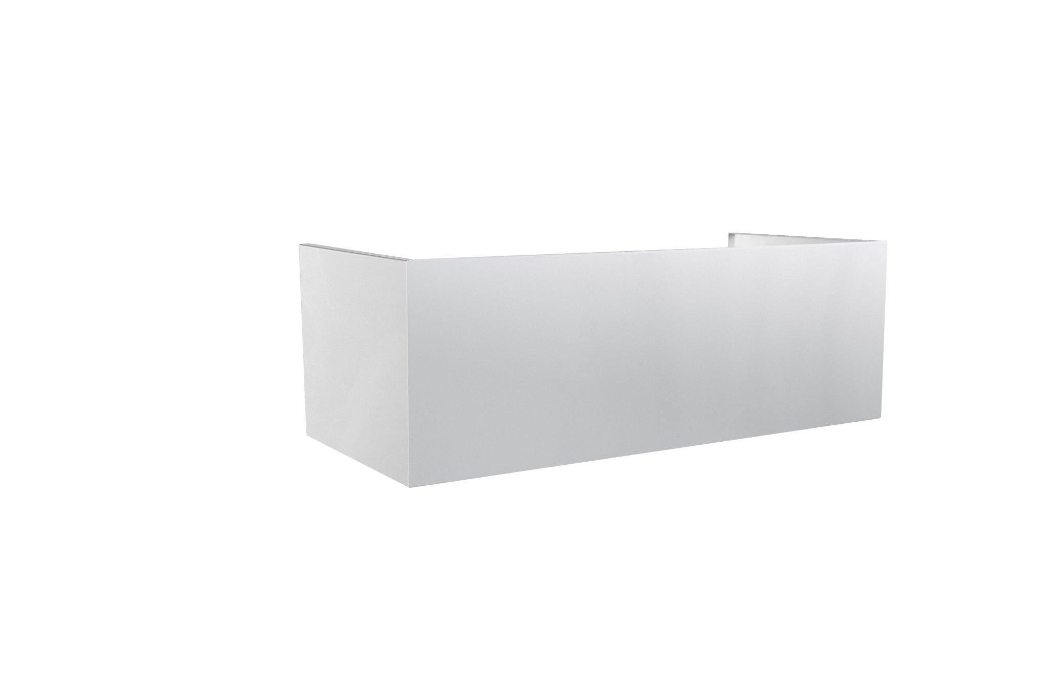 TrueFlame rectangular duct cover for 12-inch vent hood, light gray metal sheet