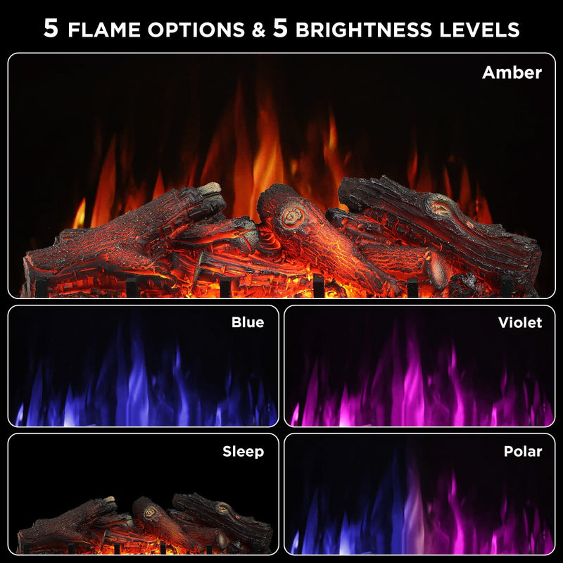 TURBRO Eternal Flame EF26-LG Smart Electric Fireplace Logs, WiFi Enabled (707-98-153AWIFI-BK)