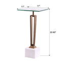 Parrot Uncle 11-Inch Modern Martini Table with White Marble (EG-24-308)