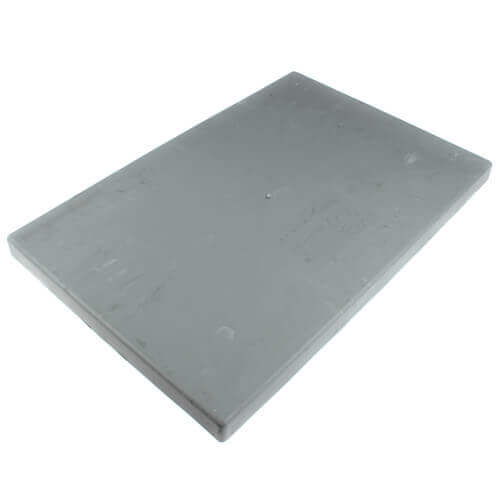 Plastic equipment pad, rectangular gray with smooth top surface