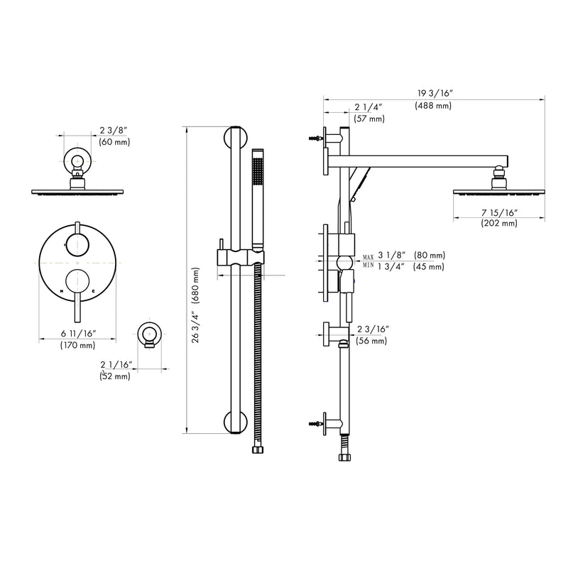 ZLINE El Dorado Shower Faucet in Matte Black (ELD-SHS-MB)
