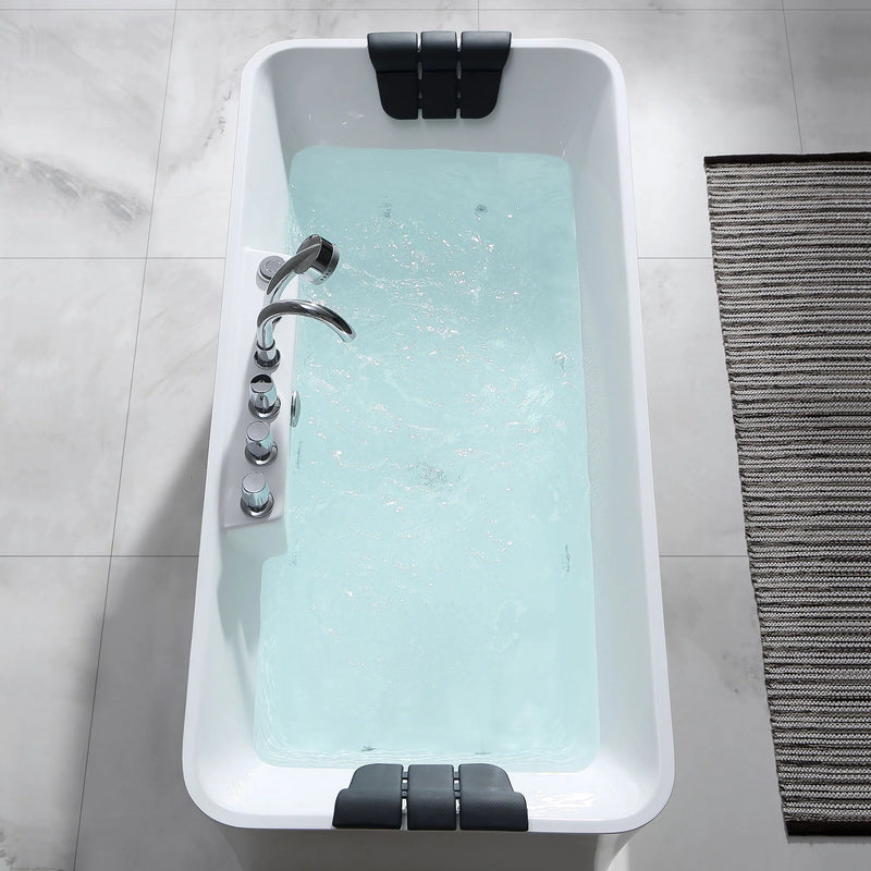 Empava 59-Inch Whirlpool Freestanding Acrylic Bathtub (EMPV-59AIS15)