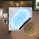 Empava 59-Inch Alcove Combo Massage Whirlpool Inline Heater LED Tub with Left Drain (EMPV-59PRO03)