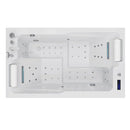 Empava 71-Inch Alcove Massage Inline Heater 2-Person LED Tub With Left Drain (EMPV-71JT802)