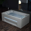 Empava 71-Inch Alcove Massage Inline Heater 2-Person LED Tub With Left Drain (EMPV-71JT802)
