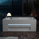 Empava 71-Inch Alcove Massage Inline Heater 2-Person LED Tub With Left Drain (EMPV-71JT802)