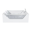 Empava 71-Inch Freestanding Combo Massage Whirlpool Inline Heater 2-Person Bathtub with Dual Glass Design (EMPV-71PRO01)
