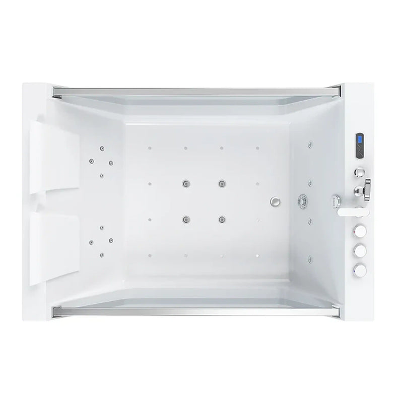 Empava 71-Inch Freestanding Combo Massage Whirlpool Inline Heater 2-Person Bathtub with Dual Glass Design (EMPV-71PRO01)