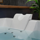 Empava 71-Inch Alcove Inline Heater Combo Massage Whirlpool 2-Person Tub with Waterfall (EMPV-71PRO02)