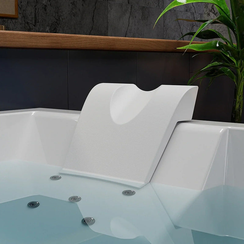 Empava 71-Inch Alcove Inline Heater Combo Massage Whirlpool 2-Person Tub with Waterfall (EMPV-71PRO02)