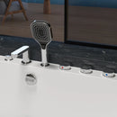 Empava 71-Inch Alcove Dual Massage Whirlpool Inline Heater 2-Person Bathtub with Center Drain (EMPV-71PRO04)