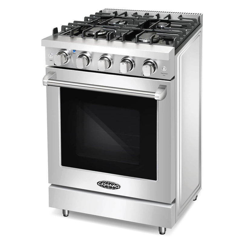 Cosmo 24-Inch Slide-In Freestanding Gas Range with 4 Sealed Burners in Stainless Steel (COS-EPGR244)