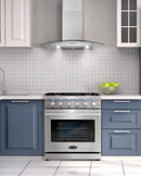 Cosmo 4-PIece Appliance Package - 30-Inch Gas Range, Wall Mount Range Hood, Dishwasher and Refrigerator in Stainless Steel (COS-4PKG-125)