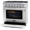 Cosmo 4-Piece Appliance Package - 36-Inch Gas Range, Wall Mount Range Hood, Dishwasher and Refrigerator in Stainless Steel (COS-4PKG-114)