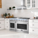 Cosmo 4Piece Appliance Package - 48-Inch Double Oven Gas Range, Under Cabinet Range Hood, Dishwasher and Refrigerator in Stainless Steel (COS-4PKG-122)