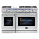 Cosmo 4-Piece Appliance Package - 48-Inch Gas Range, Dishwasher, Refrigerator and Wine Cooler in Stainless Steel (COS-4PKG-121)