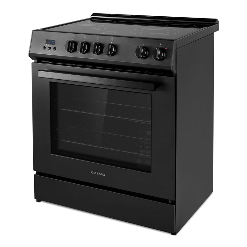 Cosmo 30-Inch High End Style Electric Range with 5.0 Cu Ft. Convection Oven in Matte Black (COS-ERD304K-BK)
